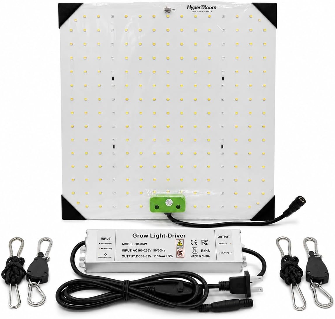 HyperBloom 850W Equivalent LED Grow Light for Indoor Plants, 12x12 Coverage Hanging Grow Lamp with Veg & Bloom Switches, Full Spectrum LED Plant Light for Seedling, Vegetative & Flowering Stages