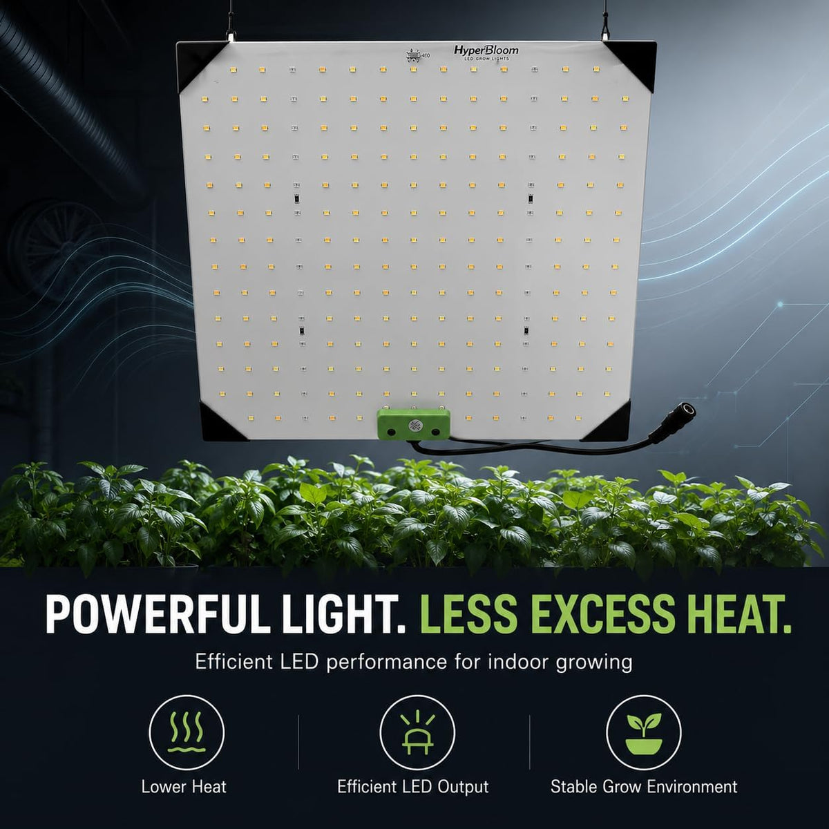 HyperBloom 850W Equivalent LED Grow Light for Indoor Plants, 12x12 Coverage Hanging Grow Lamp with Veg & Bloom Switches, Full Spectrum LED Plant Light for Seedling, Vegetative & Flowering Stages