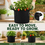 HyperBloom 5-Pack 1 Gallon Fabric Grow Pots with Handles for Indoor & Outdoor Plants, Heavy Duty Nonwoven Grow Bags for Air Pruned Roots, Breathable Reusable Plant Containers for Vegetables, Herbs & Hydroponics